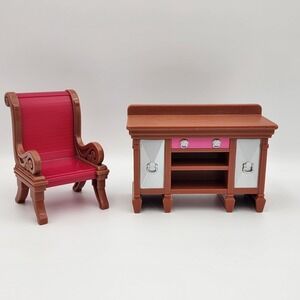2008‎ Mattel Loving Family Dollhouse Dining Room Furniture Chair And Buffet